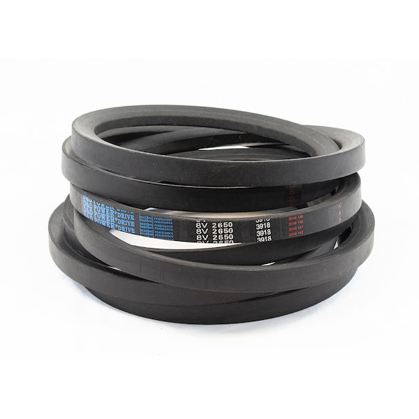 D&D 8V2650 Wedge V-Belt, 265 in Outside Length, 1 in Top Width, 7/8 in Thickness, 1 Ribs 8V2650 - main
